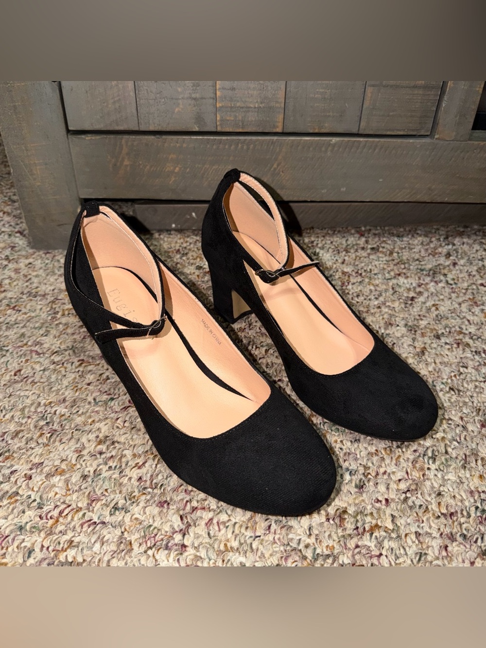 Women's size 42 Black Mary Jane Mid-Heel Pumps for Women shoes 9.5